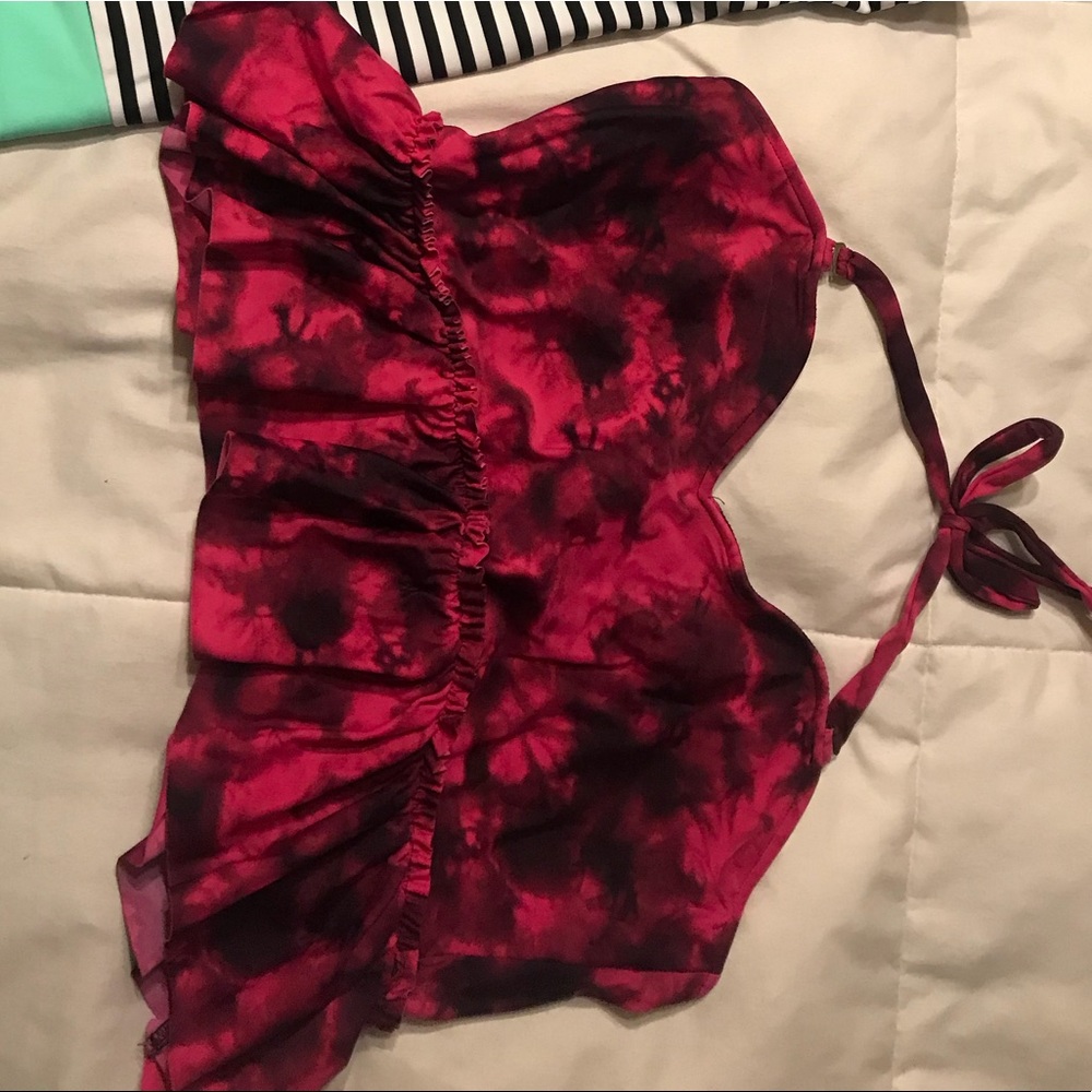 Kortni Jeane XL Sweetheart Top Tye Dye Ruffle VGC